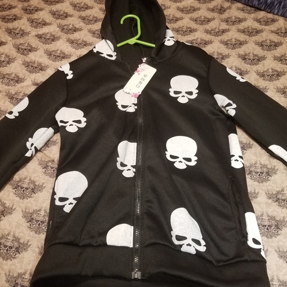 Jackets & Blazers - Skull zip up hoodie Jackets & Blazers - Skull zip up hoodie